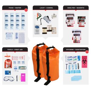 3 Person Essential Survival Kit, Dry Bag