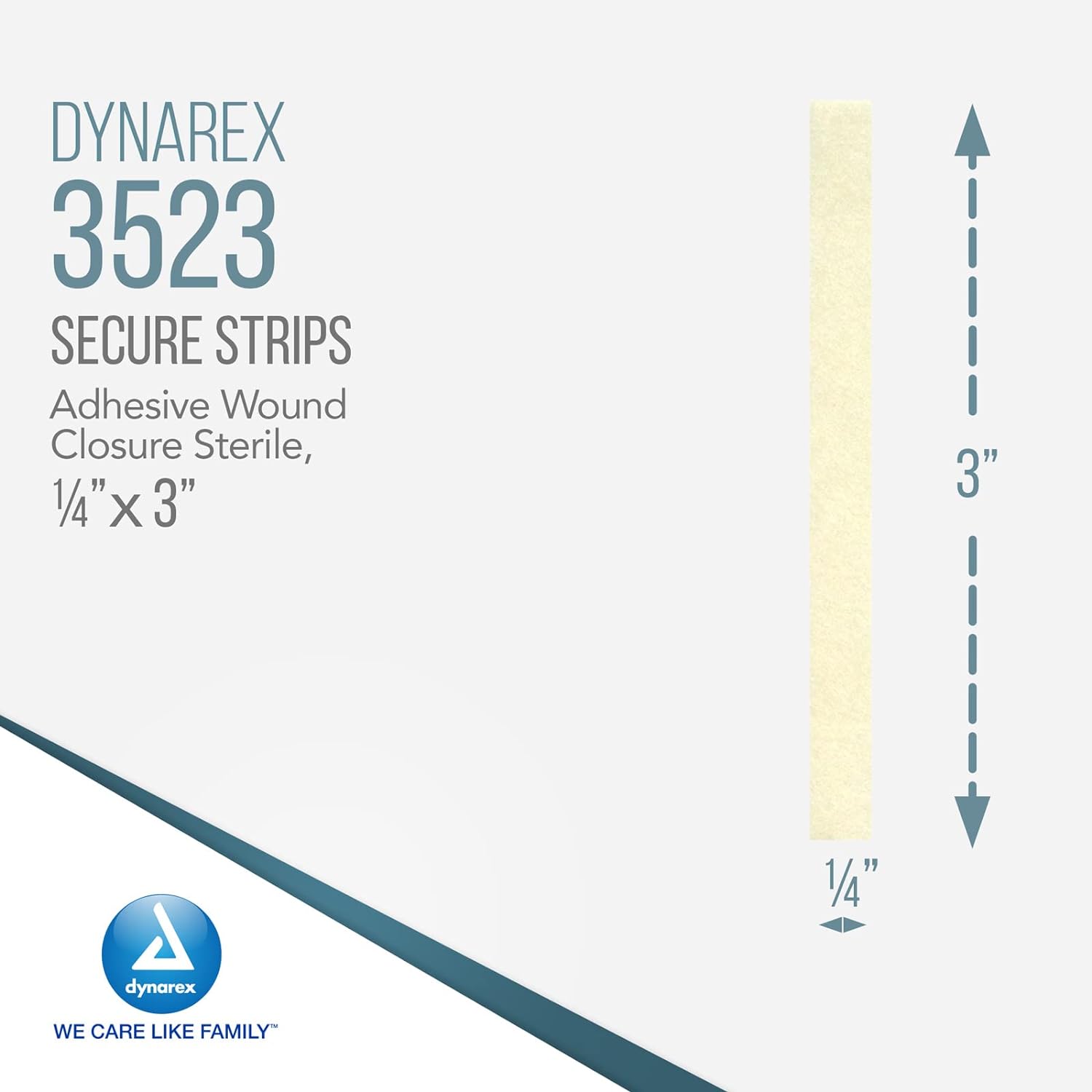 1/4" x 3" SecureStrip Adhesive Wound Closures, 3 per pouch - Image 2