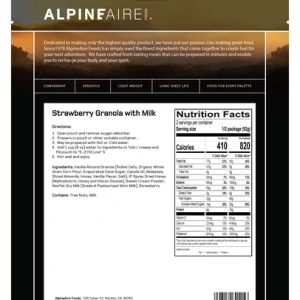 Alternative view of Strawberry Granola with Milk - Cook in the Pouch