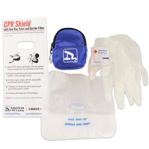 CPR Blue Beltloop Keychain Backpack with Faceshield, Gloves, and Cleansing Wipes - Image 5