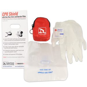 CPR Red Beltloop Keychain Backpack with Faceshield, Gloves, and Cleansing Wipes - Image 5