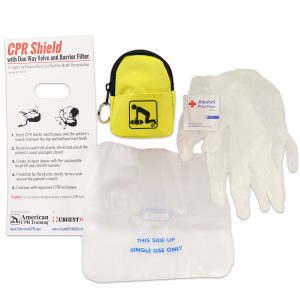 CPR Yellow Beltloop Keychain Backpack with Faceshield, Gloves, and Cleansing Wipes - Image 4