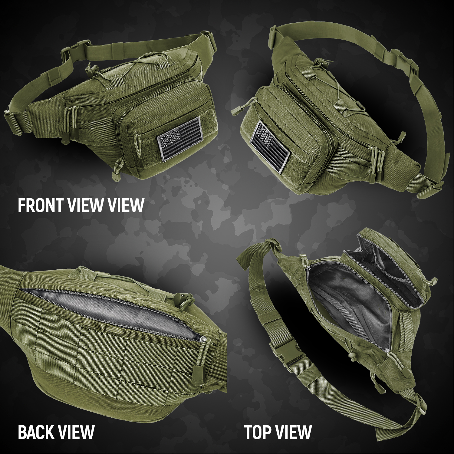 EDC Hunting Tactical Fanny Pack with USA Flag Patch - Image 4
