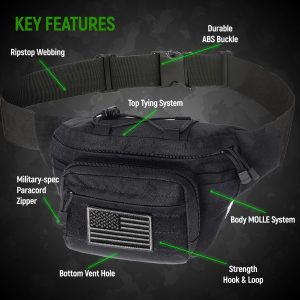 EDC Hunting Tactical Fanny Pack with USA Flag Patch - Image 5