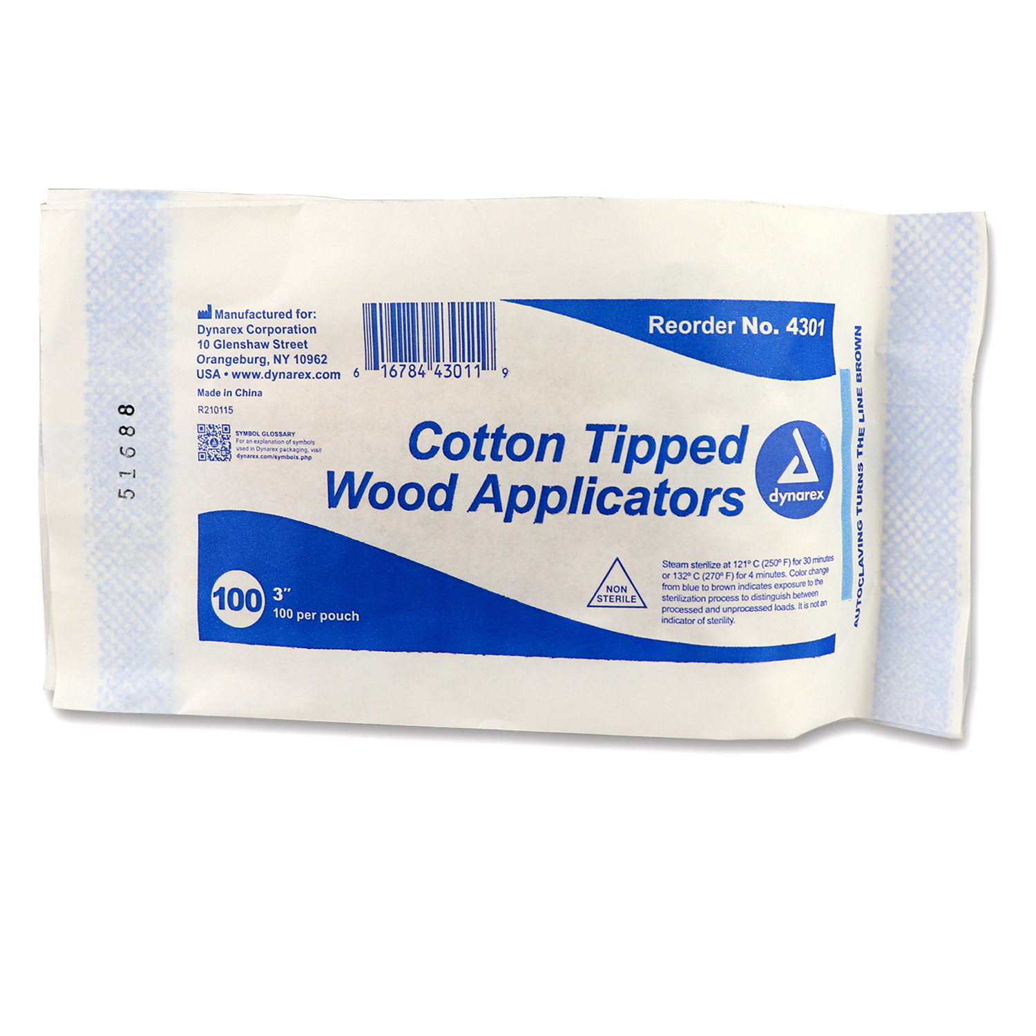 Cotton tipped applicator, 3", non-sterile, 100 per package - Image 2