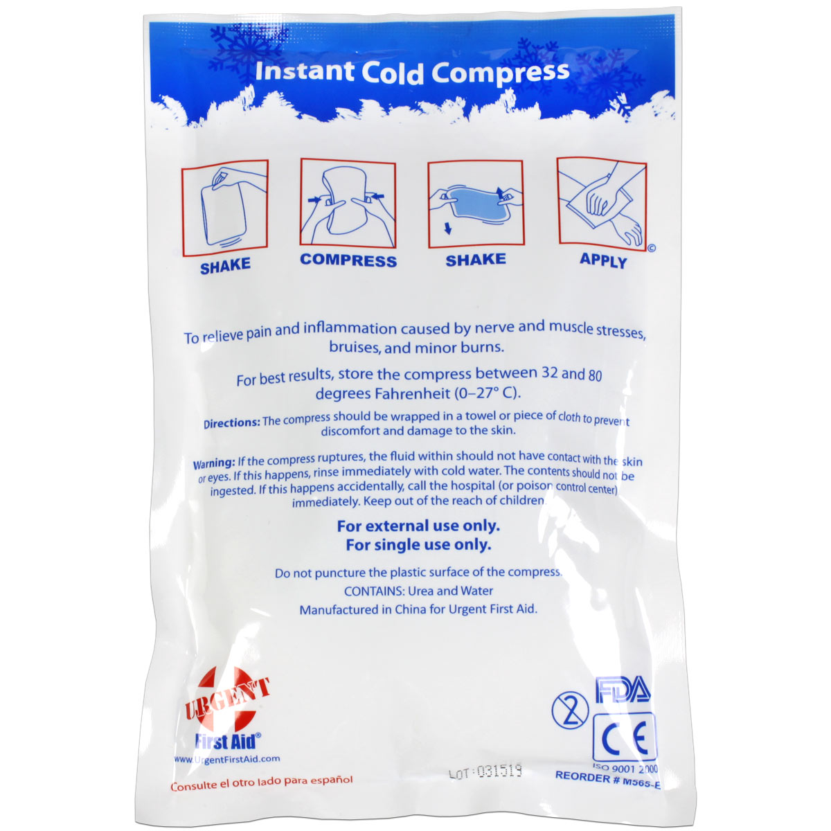 6" x 9" Instant Cold Compress, Case of 50 - Image 2
