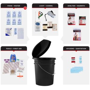 3 Person Necessity Survival Kit, Bucket and Lid