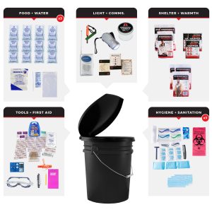 3 Person Essential Survival Kit, Bucket and Lid