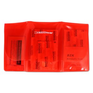 Mini Folding First Aid Pack, Red, Urgent First Aid, 18 Pieces - Image 4