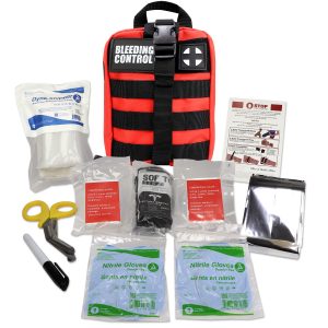 Personal Bleeding Control Kit, Red Molle Bag - Stop the Bleed Kit
