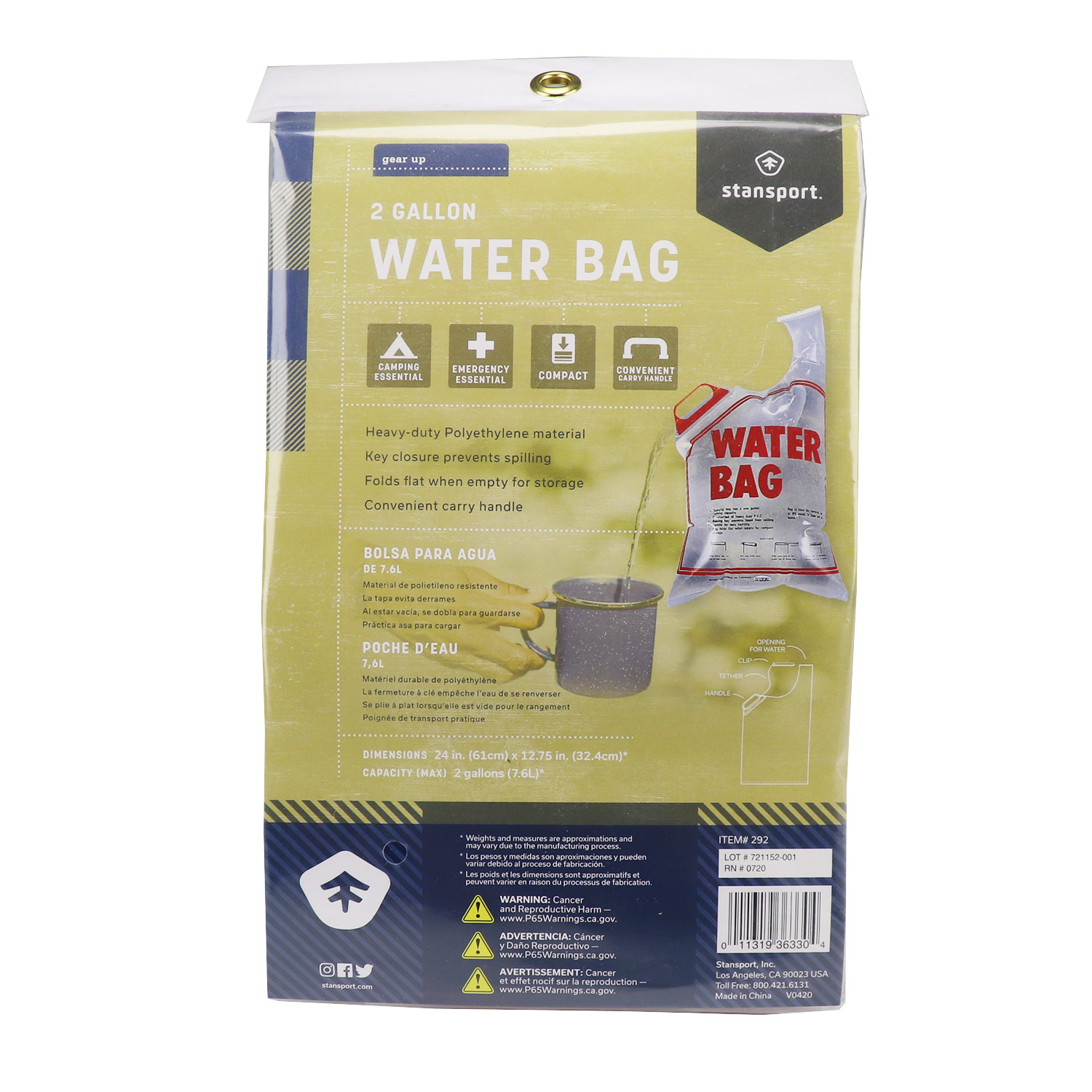 2 Gallon Water Bag - Image 2
