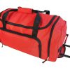 Rolling Red Wheel Bag + Telescoping Handle
