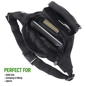 Alternative view of EDC Hunting Tactical Fanny Pack with USA Flag Patch
