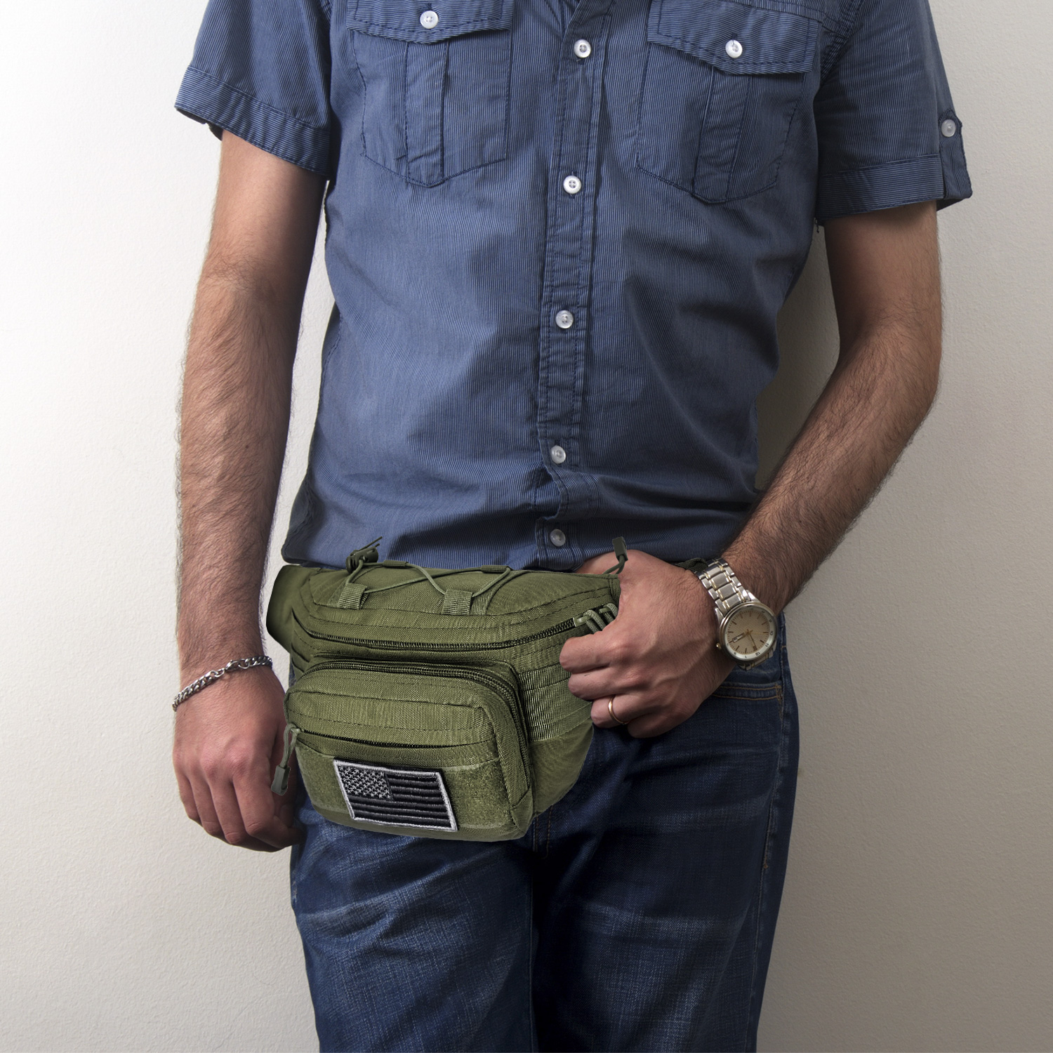 EDC Hunting Tactical Fanny Pack with USA Flag Patch - Image 6