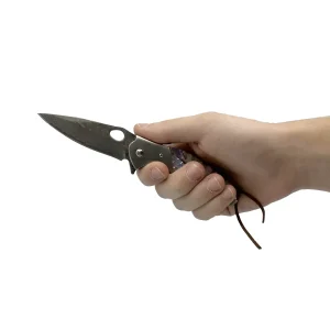 3.5" Damascus Drop Point Blade Knife w/ Abalone Handle - Image 3