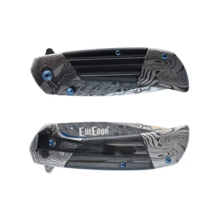 Alternative view of 7.75" Titanium & Damascus Folding Knife
