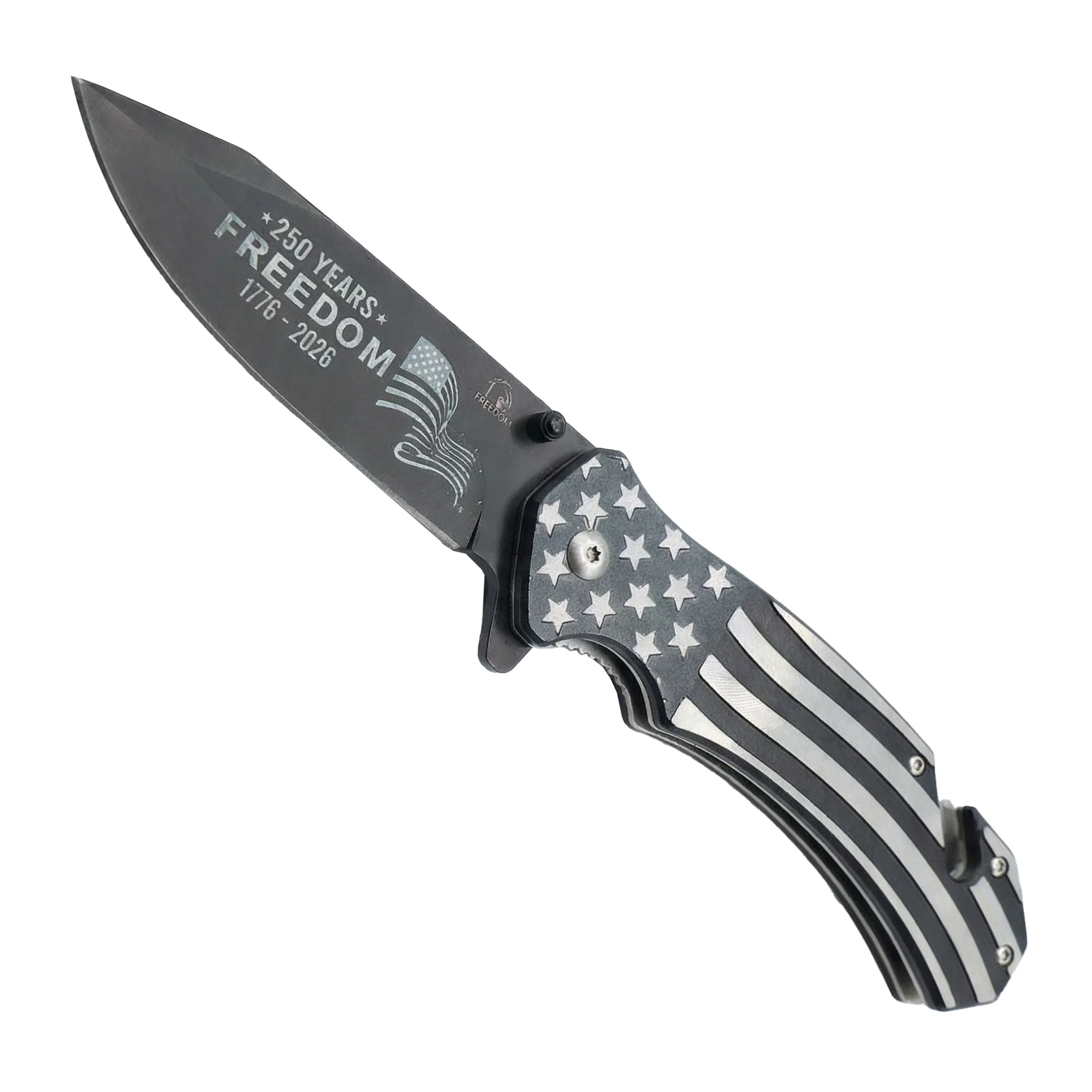 9" Spring Assisted USA Knife with Flag Handle - Image 2